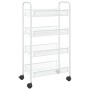 Carrito de cocina 4 niveles hierro blanco 46x26x85 cm de vidaXL, Carros de cocina y comedor - Ref: Foro24-336326, Precio: 54,...