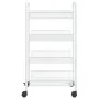 Küchenwagen 4 Ebenen, weißes Eisen, 46 x 26 x 85 cm von vidaXL, Küchen- und Speisewagen - Ref: Foro24-336326, Preis: 52,76 €,...