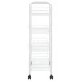 Küchenwagen 4 Ebenen, weißes Eisen, 46 x 26 x 85 cm von vidaXL, Küchen- und Speisewagen - Ref: Foro24-336326, Preis: 52,76 €,...