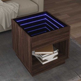 Mesa de centro con Infinity LED marrón roble 50x50x50 cm en Mesas de centro | Comprar online en Foru.es