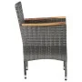 Muebles de jardín 3 piezas ratán sintético gris y acacia de vidaXL, Conjuntos de jardín - Ref: Foro24-3058317, Precio: 257,65...