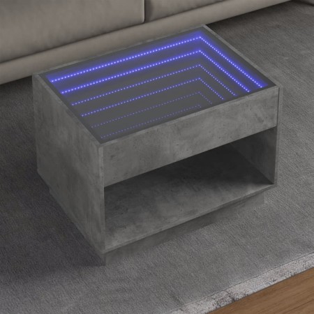 Mesa de centro con Infinity LED gris hormigón 70x50x50 cm en Mesas de centro | Comprar online en Foru.es