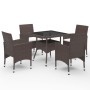 Muebles de jardín 5 piezas ratán sintético y vidrio marrón de vidaXL, Conjuntos de jardín - Ref: Foro24-3058321, Precio: 363,...