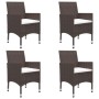 Muebles de jardín 5 piezas ratán sintético y vidrio marrón de vidaXL, Conjuntos de jardín - Ref: Foro24-3058321, Precio: 363,...