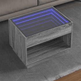 Mesa de centro con Infinity LED gris Sonoma 70x50x50 cm en Mesas de centro | Comprar online en Foru.es
