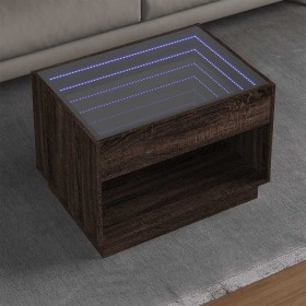 Mesa de centro con Infinity LED marrón roble 70x50x50 cm en Mesas de centro | Comprar online en Foru.es
