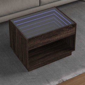 Mesa de centro con Infinity LED marrón roble 70x50x50 cm en Mesas de centro | Comprar online en Foru.es