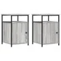 Mesitas de noche 2 uds madera contrachapada gris 40x42x60 cm de vidaXL, Mesitas de noche - Ref: Foro24-826040, Precio: 55,15 ...