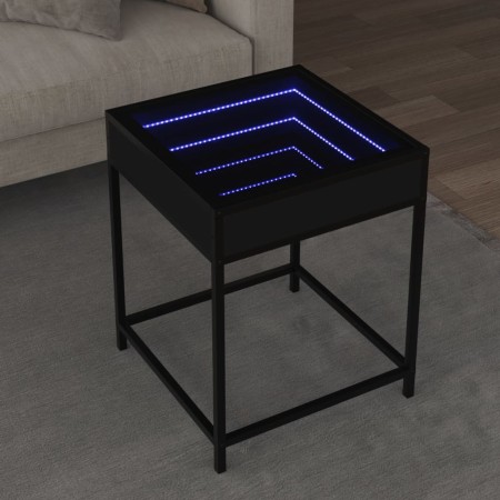 Mesita de noche con Infinity LED negra 40x40x51 cm en Mesas de centro | Comprar online en Foru.es