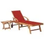Liege mit Tisch und Kissen aus massivem Teakholz von vidaXL, Liegen - Ref: Foro24-3063027, Preis: 306,47 €, Rabatt: %