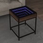 Mesa de centro con Infinity LED marrón roble 40x40x51 cm en Mesas de centro | Comprar online en Foru.es