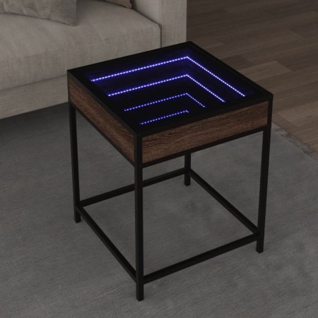 Mesa de centro con Infinity LED marrón roble 40x40x51 cm en Mesas de centro | Comprar online en Foru.es