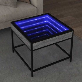 Mesa de centro con Infinity LED gris Sonoma 50x50x41 cm en Mesas de centro | Comprar online en Foru.es