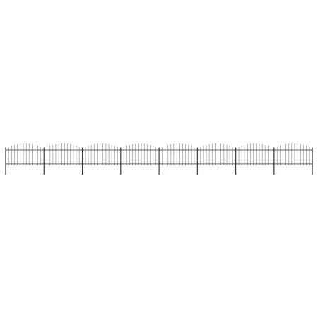 Gartenzaun mit Speerspitze aus schwarzem Stahl (1,25-1,5)x13,6m von vidaXL, Zaunpaneele - Ref: Foro24-277737, Preis: 594,01 €...