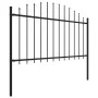 Gartenzaun mit Speerspitze aus schwarzem Stahl (1,25-1,5)x13,6m von vidaXL, Zaunpaneele - Ref: Foro24-277737, Preis: 594,01 €...