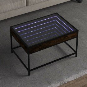 Mesa de centro con Infinity LED roble ahumado 70x50x41 cm en Mesas de centro | Comprar online en Foru.es