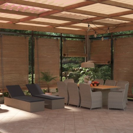 Juego de comedor para jardín 11 piezas ratán sintético marrón de vidaXL, Conjuntos de jardín - Ref: Foro24-3059472, Precio: 2...