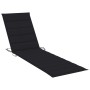 Tumbona con mesa y cojín madera maciza de teca de vidaXL, Tumbonas - Ref: Foro24-3063028, Precio: 304,38 €, Descuento: %