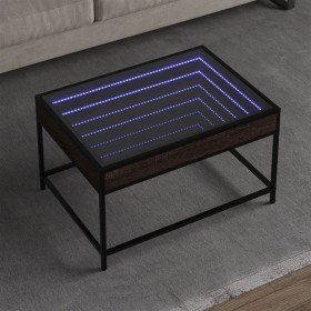 Mesa de centro con Infinity LED marrón roble 70x50x41 cm en Mesas de centro | Comprar online en Foru.es