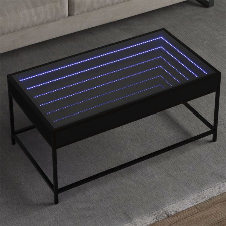 Mesa de centro con Infinity LED negro 90x50x41 cm en Mesas de centro | Comprar online en Foru.es