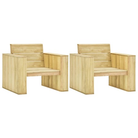 Sillas de jardín 2 uds madera de pino impregnada 89x76x76 cm de vidaXL, Sillas de jardín - Ref: Foro24-3053201, Precio: 341,4...