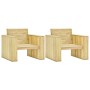 Sillas de jardín 2 uds madera de pino impregnada 89x76x76 cm de vidaXL, Sillas de jardín - Ref: Foro24-3053201, Precio: 341,4...