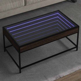 Mesa de centro con Infinity LED marrón roble 90x50x41 cm en Mesas de centro | Comprar online en Foru.es