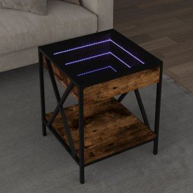 Mesa de centro con Infinity LED roble ahumado 40x40x49 cm en Mesas de centro | Comprar online en Foru.es