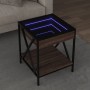 Mesa de centro con Infinity LED marrón roble 40x40x49 cm en Mesas de centro | Comprar online en Foru.es