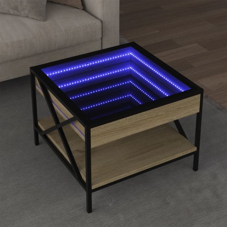 Mesa de centro con Infinity LED roble Sonoma 50x50x38 cm en Mesas de centro | Comprar online en Foru.es