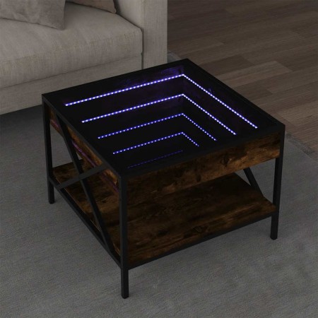 Mesa de centro con Infinity LED roble ahumado 50x50x38 cm en Mesas de centro | Comprar online en Foru.es