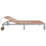 Lounger with cushion solid acacia wood and galvanized steel by vidaXL, Loungers - Ref: Foro24-3061542, Price: 270,52 €, Disco...