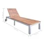 Lounger with cushion solid acacia wood and galvanized steel by vidaXL, Loungers - Ref: Foro24-3061542, Price: 270,52 €, Disco...