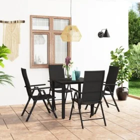 5-piece black garden dining set by vidaXL, Garden sets - Ref: Foro24-3060047, Price: 403,95 €, Discount: %