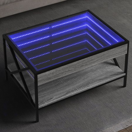 Mesa de centro con Infinity LED gris Sonoma 70x50x38 cm en Mesas de centro | Comprar online en Foru.es