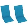 Sillas de jardín 2 uds con cojines azules madera maciza de teca de vidaXL, Sillas de jardín - Ref: Foro24-3062380, Precio: 27...