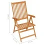 Sillas de jardín 2 uds con cojines azules madera maciza de teca de vidaXL, Sillas de jardín - Ref: Foro24-3062380, Precio: 27...