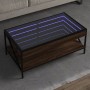 Mesa de centro con Infinity LED marrón roble 90x50x38 cm en Mesas de centro | Comprar online en Foru.es