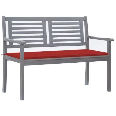 Banco de jardín 2 plazas madera eucalipto gris y cojín 120 cm de vidaXL, Bancos de jardín - Ref: Foro24-3061029, Precio: 180,...