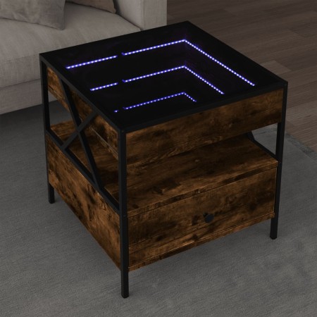 Mesa de centro con Infinity LED roble ahumado 50x50x51 cm en Mesas de centro | Comprar online en Foru.es