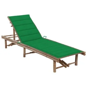 Garden lounger with bamboo cushion by vidaXL, Loungers - Ref: Foro24-3061637, Price: 203,11 €, Discount: %