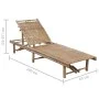 Tumbona de jardín con cojín bambú de vidaXL, Tumbonas - Ref: Foro24-3061637, Precio: 203,11 €, Descuento: %