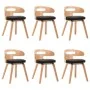 Sillas de comedor 6 uds madera curvada cuero sintético negro de vidaXL, Sillas de comedor - Ref: Foro24-278855, Precio: 629,8...