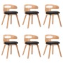 Sillas de comedor 6 uds madera curvada cuero sintético negro de vidaXL, Sillas de comedor - Ref: Foro24-278855, Precio: 618,6...