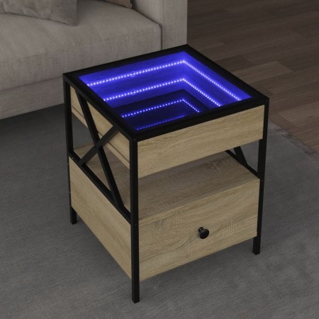 Mesa de centro con Infinity LED roble Sonoma 40x40x51 cm en Mesas de centro | Comprar online en Foru.es