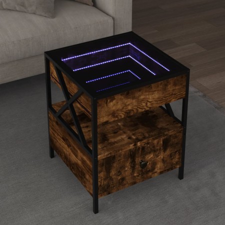 Mesa de centro con Infinity LED roble ahumado 40x40x51 cm en Mesas de centro | Comprar online en Foru.es