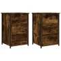 Mesitas noche 2 uds madera ingeniería roble ahumado 40x36x60 cm de vidaXL, Mesitas de noche - Ref: Foro24-825998, Precio: 93,...