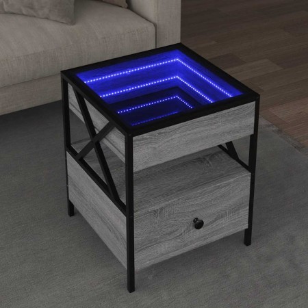 Mesa de centro con Infinity LED gris Sonoma 40x40x51 cm en Mesas de centro | Comprar online en Foru.es