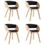 Sillas de comedor 4 uds madera curvada cuero sintético negro de vidaXL, Sillas de comedor - Ref: Foro24-278866, Precio: 586,7...