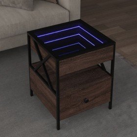 Mesa de centro con Infinity LED marrón roble 40x40x51 cm en Mesas de centro | Comprar online en Foru.es